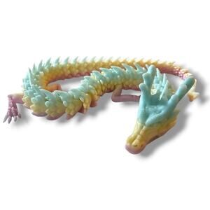 Horned Dragon 3D Printed Pastel Rainbow Multicolor NEW